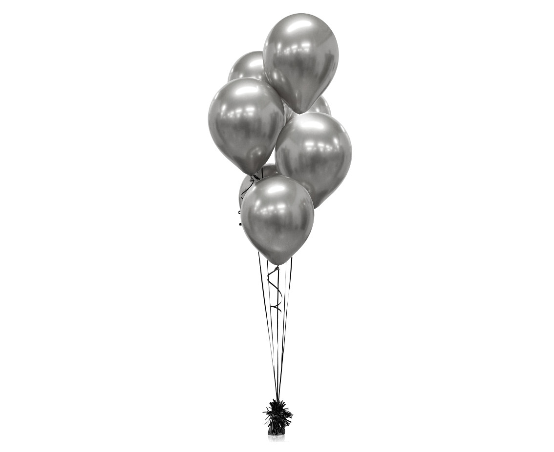 Balloons B&C 12", platinum charcoal grey, 7pcs